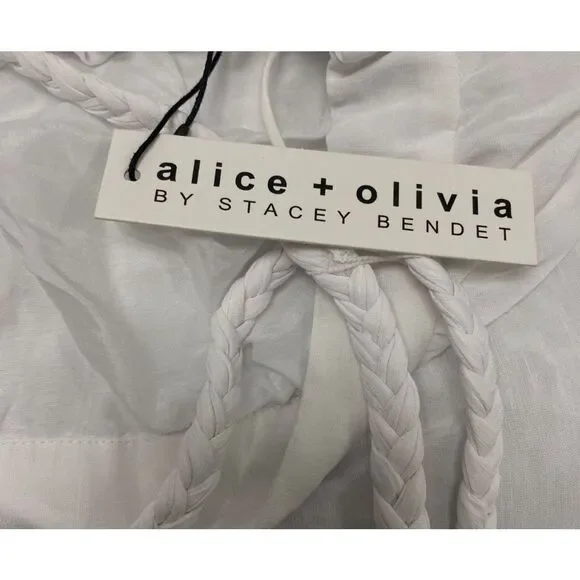 $465 Alice + Olivia Women's White Faith Open-Back Dress Size 2